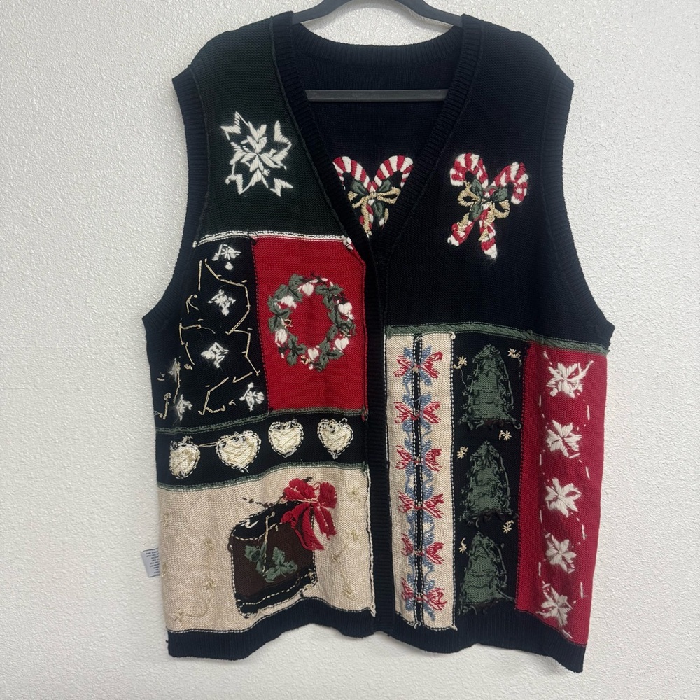 Nutcracker Vintage Size 3X Patchwork Christmas Sw… - image 3